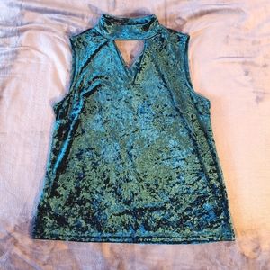 🌠Jones New York teal velvet top